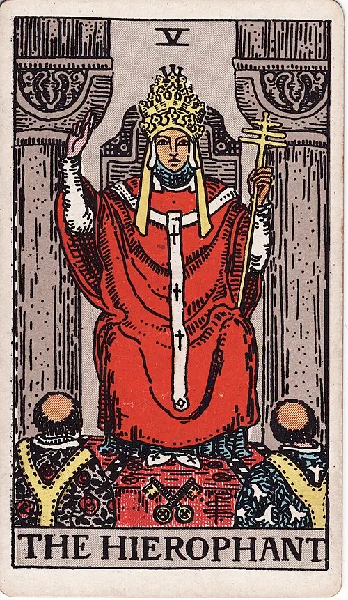 Карта «Иерофант», колода Rider–Waite–Smith